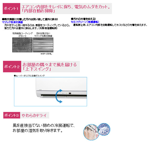 RAS-2855V-W+RAS-2855AV｜TOSHIBAルームエアコン[Vシリーズ][100V]