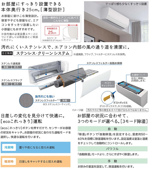 決定致しました　2019年モデル　日立 しろくまくんRAS-MJ71J2 (主に23畳用） RAS-MJ71J2(W)+RAC-MJ1J2｜日立ルームエアコン[MJシリーズ][200V]