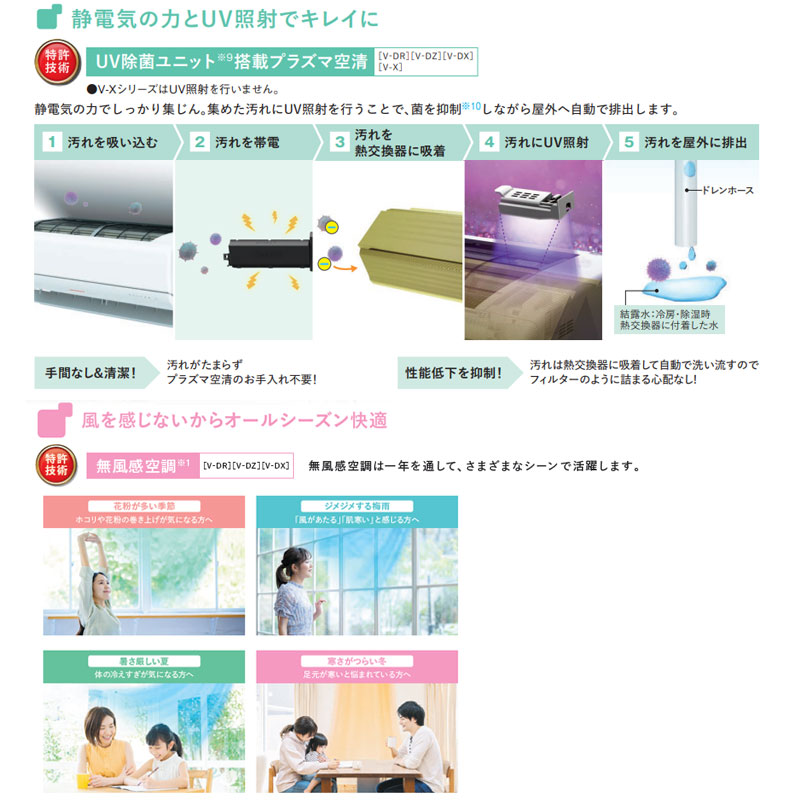 ルームエアコン[V-DZシリーズ][100V][8畳][2.5kW][ホワイト][2026年モデル]
