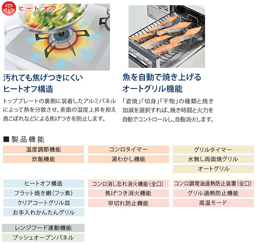 ビルトインガスコンロ ガラストップ[60cm][ガラストップ:ウォームシルバー][前面パネル：ステンレス][ごとく：ホーロー][水無し両面焼グリル][都市ガス][左強火力]