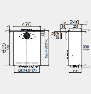 RUF-A1615AT(C)｜リンナイガスふろ給湯器[本体のみ][PS扉内設置型]