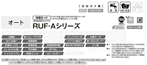 RUF-A1615SAA(C)｜リンナイガスふろ給湯器[本体のみ][アルコーブ設置型]