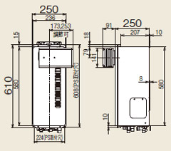ガスふろ給湯器 ユッコUF[浴室・台所リモコンセット][アルコーブ設置型][フルオート][スリム][16号]