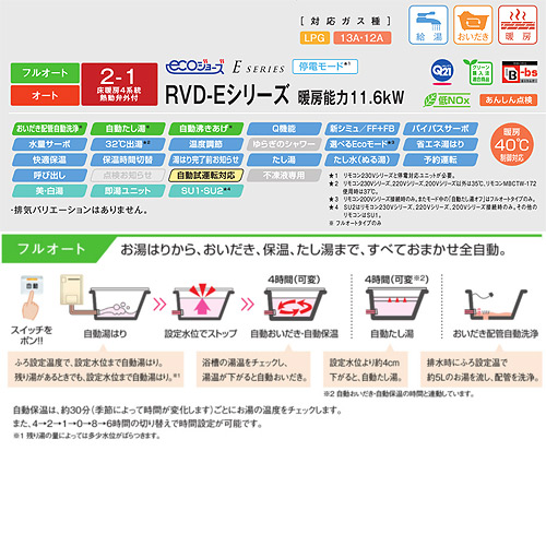 ●熱源機[エコジョーズ][浴室・台所リモコンセット][床暖房4系統・熱動弁外付][2-1][暖房能力11.6kW][屋外壁掛型][前面排気][フルオート][コンパクト][24号][シャンパンメタリック][都市ガス]