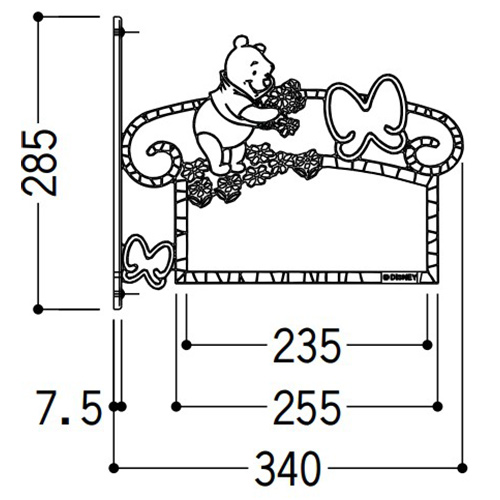 Sbfg13 Lixil サイン ディズニー プーさんa型 ブラック
