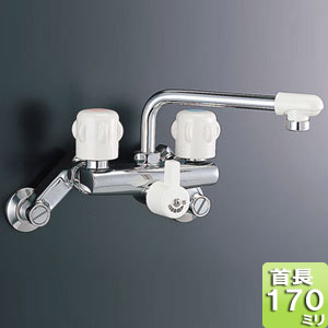 キッチン用水栓金具[壁付タイプ][ツーハンドル混合水栓][一般地]