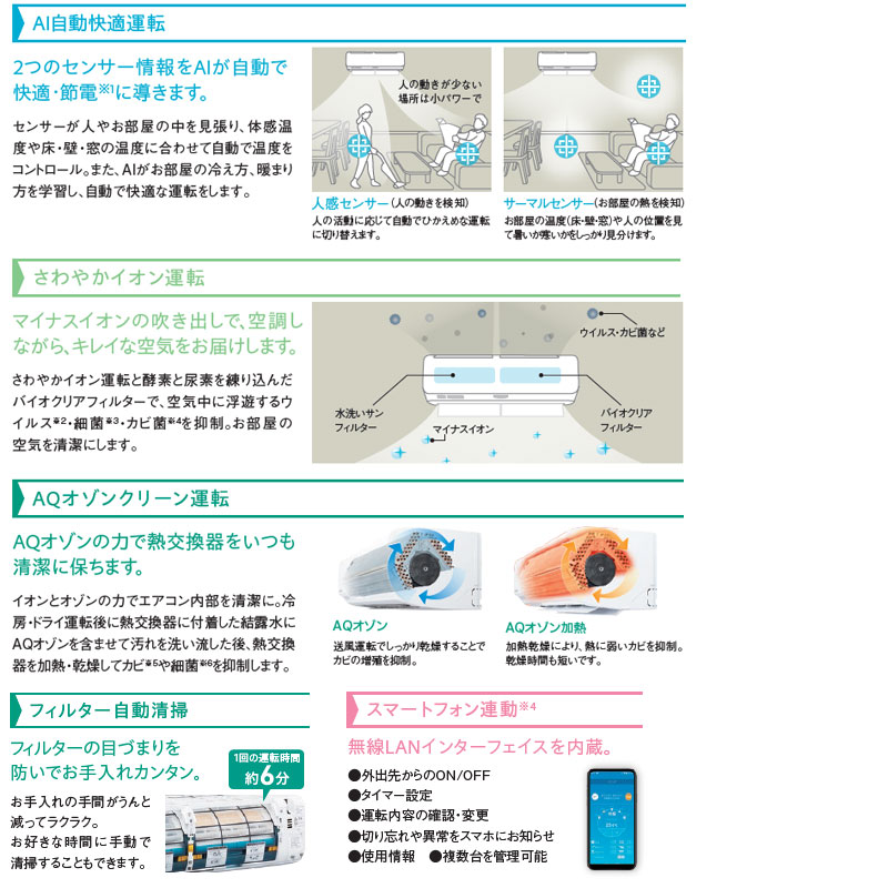 ルームエアコン[Sシリーズ][100V][8畳][2.5kW][ビーバーエアコン][ファインスノー][2026年モデル]