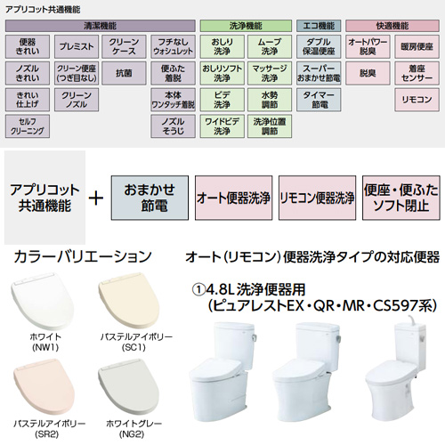 TCF4713AKR#NW1｜TOTO○洗浄便座 ウォシュレット アプリコット[F1A