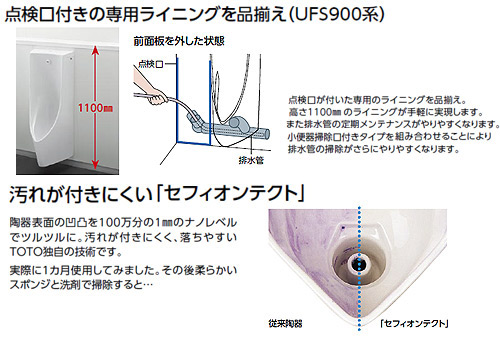 UFS900R#NG2｜TOTO○小便器[自動洗浄][壁掛]