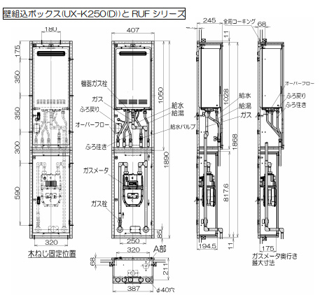 UX-K052(B)｜リンナイガスメーターボックス[給湯器部材][