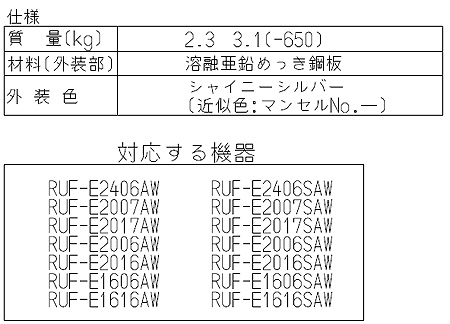 WOP-F101(K)SS-650｜リンナイ配管カバー[高さ650mm][RUF-Eシリーズ]