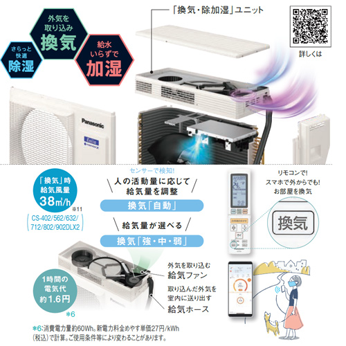 Panasonic CS-562DX2-W エアコン　2022年製 Panasonic CS-562DX2-W エアコン2022年製