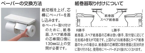 YH403FMR｜TOTO棚付紙巻器[マットタイプ][本体:ステンレス製]