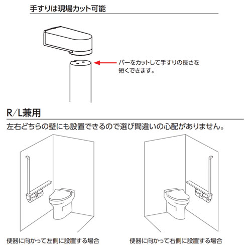 YHB63N｜TOTO木製手すり[棚タイプ][左右共通]