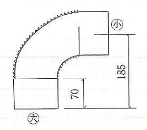 基本標準排気筒 エビ曲90° 100φ｜相愛ホーロー株式会社エビ曲90°[基本