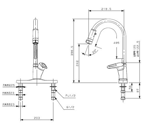 116-106｜カクダイ即納【台数限定】キッチン用蛇口[台][シングルレバー