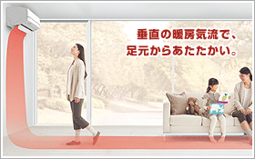 足元からの暖房気流