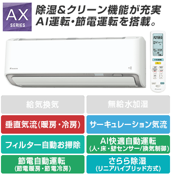 ダイキン(DAIKIN) エアコン：AXシリーズ