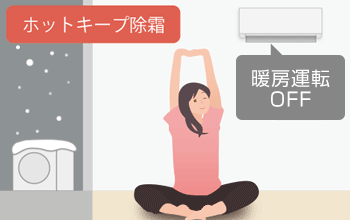 富士通ゼネラル エアコン機能：ホットキープ除霜