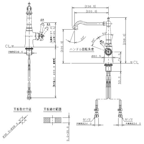 キッチン用蛇口 ANTIRA[台][シングルレバー混合水栓][一般地]