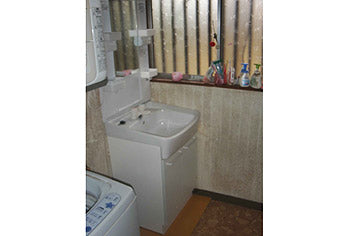 洗面化粧台交換工事　静岡県御殿場市　PTXN-600+MPTX1-601Y