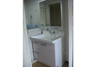 洗面化粧台交換工事　千葉県鎌ケ谷市　AR1H-755SY+MAJX1-753TZJU-set