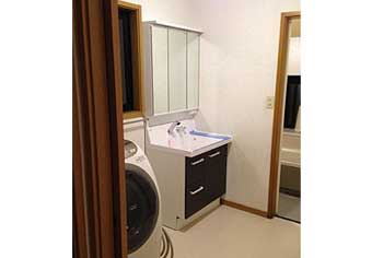 洗面化粧台交換工事　山口県山口市　AR1H-755SY+MAR1-753TXJU