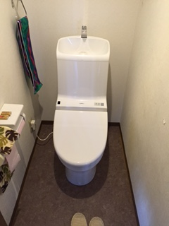 トイレ交換工事（床CF張替え共）　東京都江戸川区　CES9134LR