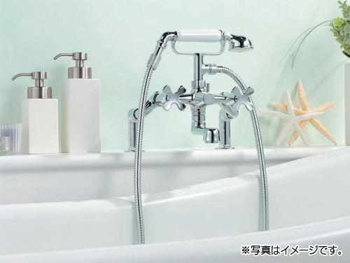 浴室用蛇口 hana[壁][浴槽・洗い場兼用][2ハンドルシャワーバス混合水栓][スパウト70mm][一般地]
