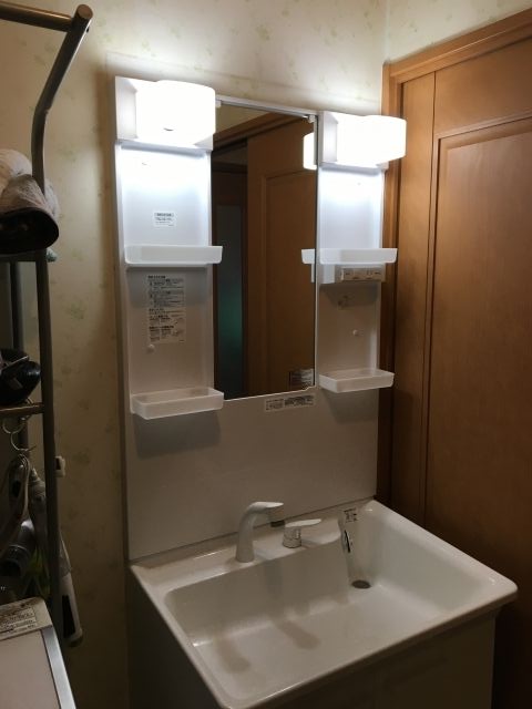 洗面化粧台交換工事　東京都清瀬市　LDPA075BAGEN2A-set-sale