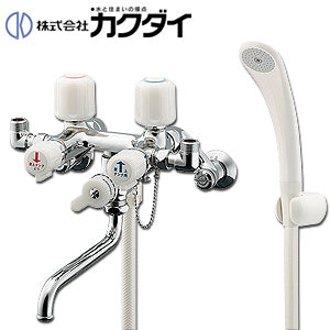 浴室用蛇口[壁][浴槽・洗い場兼用][2ハンドルシャワーバス混合水栓][スパウト170mm][一般地]
