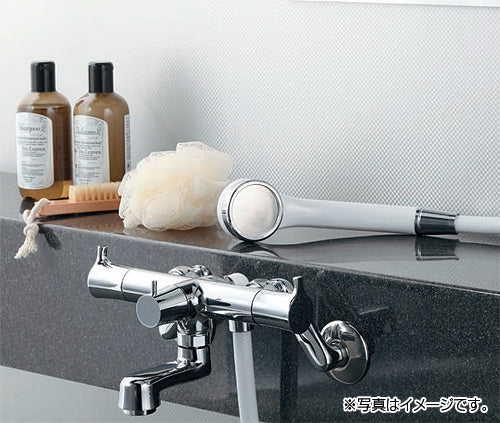 浴室用蛇口 神楽[壁][洗い場専用][2ハンドルシャワーバス混合水栓][一時止水][スパウト70mm][一般地]
