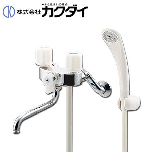浴室用蛇口[壁][浴槽・洗い場兼用][2ハンドルシャワーバス混合水栓][スパウト170mm][一般地]