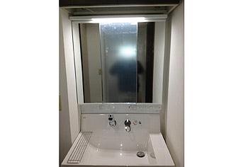 洗面化粧台交換工事　大阪府豊中市　AR1H-755SY-U+MAJX1-753TZPJU