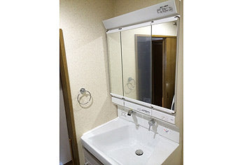 洗面化粧台交換工事　兵庫県加古川市　LDSWA075CFJSW2+LMWA075A3SGC1G