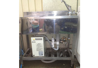 小型電気温水器取付工事　大阪府東大阪市　EHPN-H13V1-65+EFH-4MK