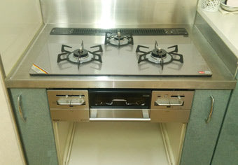 ビルトインコンロ交換工事　茨城県日立市　RS71W11G14R-S(L/R)