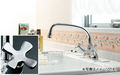 キッチン用蛇口 hana[台][2ハンドル混合水栓][首長230mm][一般地]