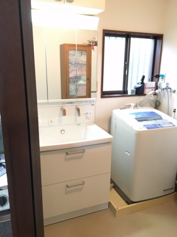 洗面化粧台交換工事　東京都練馬区　LDSWB075BCGJN1-A