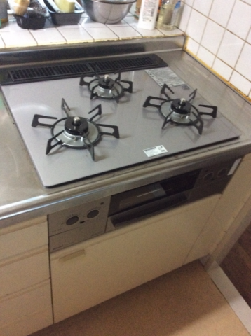 ビルトインガスコンロ 蛇口2台交換工事　兵庫県明石市　RHS31W17G24R-STW-13A