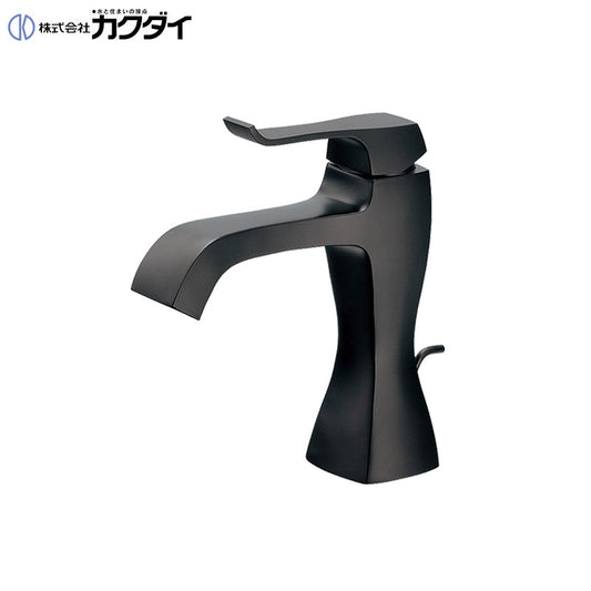 洗面用蛇口 RATONA[台][シングルレバー混合水栓][スパウト125mm][吐水口高さ93mm][引き棒付][マットブラック][一般地]