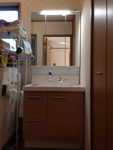 洗面化粧台取付・止水栓交換　東京都武蔵村山市　00003
