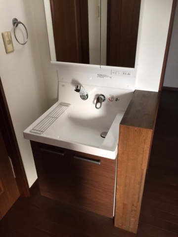 洗面化粧台交換工事　茨城県つくば市　AR2N-755SY-D-LM2H