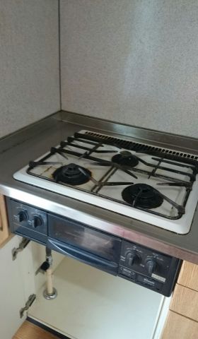 ビルトインガスコンロ交換工事　宮城県宮城郡利府町　RB32AM4H2S-BW-13A - Before