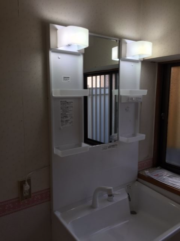 洗面化粧台交換工事　茨城県取手市　LDPA075BAGEN2A-set-sale