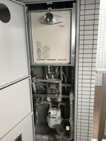 ガス給湯器交換工事　滋賀県大津市　RUF-A2405SAT-L-A-set-13A
