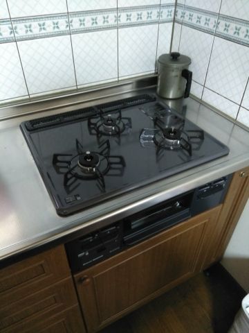 ビルトインガスコンロ交換工事　埼玉県川口市　RB32AM4H2S-BW-LPG
