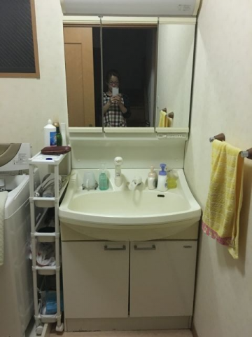 洗面化粧台交換工事　愛知県名古屋市守山区　GQM75KSCW-GQM75K3SMK - Before