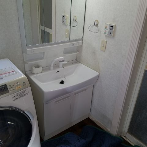 洗面化粧台交換工事　東京都西東京市　LSAB-70AWN1B