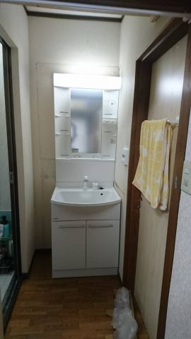 洗面化粧台 蛇口交換工事　愛知県岩倉市　GQM60KSCW+GQM60K1SMK - After